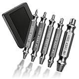 Screw Extractor Set 5 Stück, Linksausdreher beschädigte Schrauben Entferner, Werkzeug Set für abgebrochene Schrauben, Easy Out Set für Heimwerker und Werkstatt