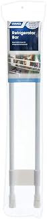 Camco 34" Double RV Refrigerator Bar, Holds Food and Drinks in Place During Travel, Prevents Messy Spills, Spring Loaded and Extends Between 19" and 34" - White (44074)