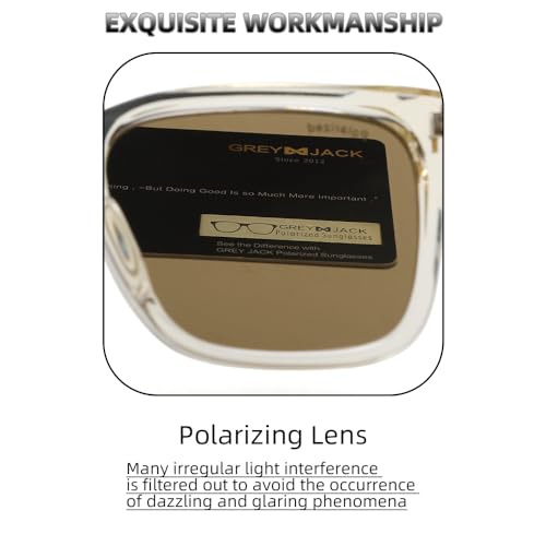 Image of grey jack Full Rim Rectangle Sun Glasses Stylish Sunglasses for Men Women Polarized UV Protection 3317