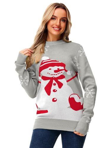 AOBUTE Women Halloween Spooky Season Sweater Men Funny Printed Long Sleeve Holiday Knit Pullover Top