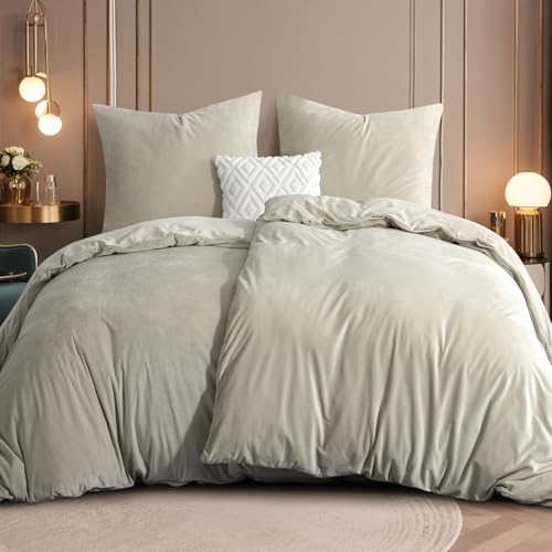 RUIKASI Flanell Bettwäsche 135 x 200 4teilig Beige - Warm Winter Bettwäsche Kuschel Plüsch Fleece...