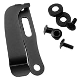 FJYXCHENXM 1Set Holsters Clip Metal Spring Belt Black Clips with Screws K Sheath Waist Clip Access Kydex Knife Scabbard Part for Kydex Sheath Holster Knife, 61x28mm