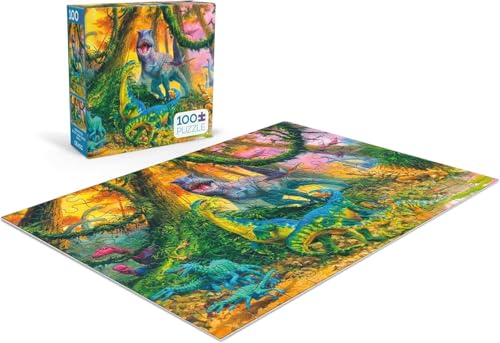 Ceaco - Dinosaur Jungle - Rompecabezas de 100 Piezas para Niños | Hecho en USA con Cartón Reciclado, Tamaño Final 11 x 15 pulgadas miniatura 4