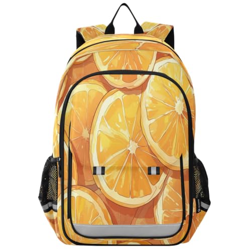 Sac à dos scolaire enfants ados motif bande dessinée orange fruit voyage