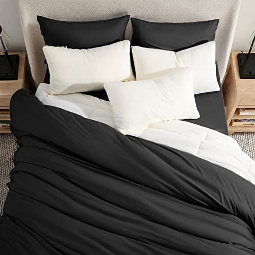 Image of SONORO KATE Bed Sheet Set Super Soft Microfiber 1800 Series Luxury Egyptian Sheets 18-Inch Deep Pocket Wrinkle and Hypoallergenic-4 Piece(Queen Black)