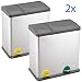 Produktbild SVITA Treteimer Abfalleimer Mülleimer Mülltrennung Edelstahl (35 Liter 12L+23L) Set oder einzeln (2X Treteimer)