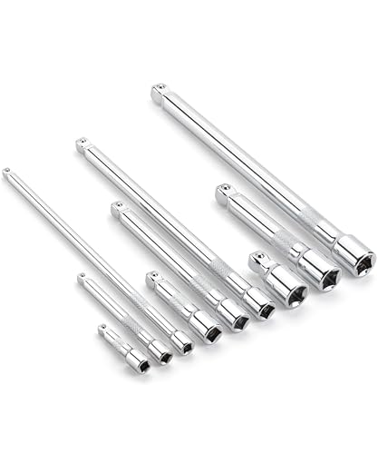 Bates- Wobble Extension Set 9 pcs 1/4 (2/4/9) 3/8 (3/6/9) & 1/2 (2/5/10) Drive Repolished Chrome Plating