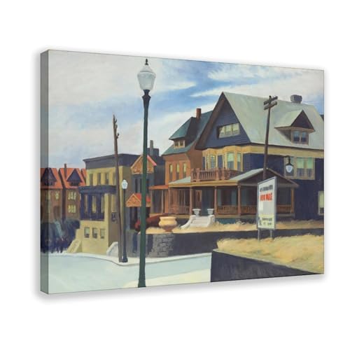 Poster Hopper East Wind Over Weehawken Toile Cadre Facile sans Effort