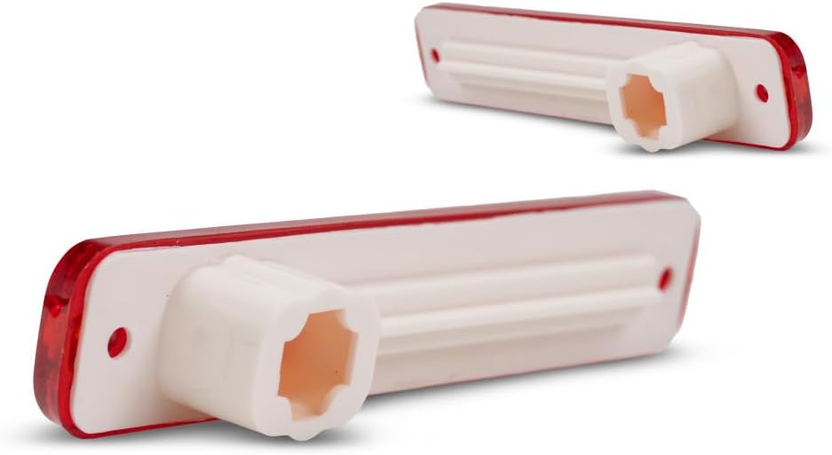 For Ford F-150 1973-1979/Bronco 1978 1979 Side Marker Light Assembly Unit Driver and Passenger Side | Pair | Rear | Red | Chrome Housing | Replacement For FO2860101 | D3TZ15A201B