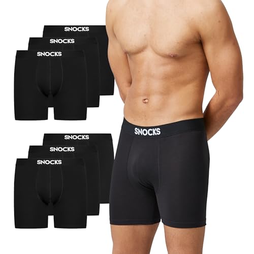 Snocks Lange Boxershorts Herren aus Bio-Baumwolle (6er Pack)