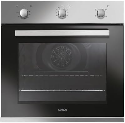 Candy Pop Evo FCP502X/E, Horno Multifunción, 65L, Limpieza por Agua, Convección + Ventilador, 5 Funciones, 3 Mandos Giratorios, Puerta Doble Cristal, Acero Inoxidable