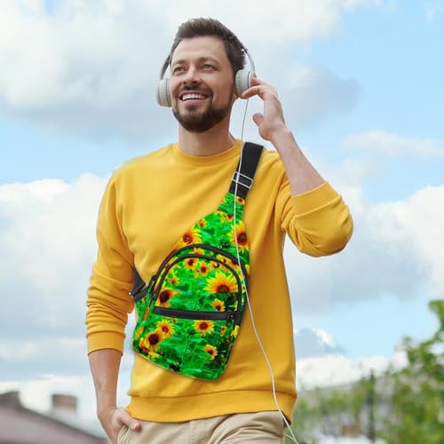Mochila cruzada impermeable con estampado de hojas para proteger tus pertenencias 3