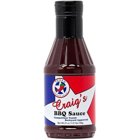 Texas Pepper Jelly Craig's BBQ Sauce Net Wt. 21 oz (595 g) Cover