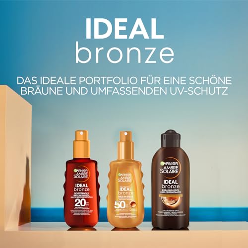 Garnier Bräunungsöl für vorgebräunte und dunkle Haut, Feuchtigkeitsspendendes Sonnenöl mit Kokosduft für intensive Bräune, Ambre Solaire Ideal Bronze, 1 x 200 ml 5