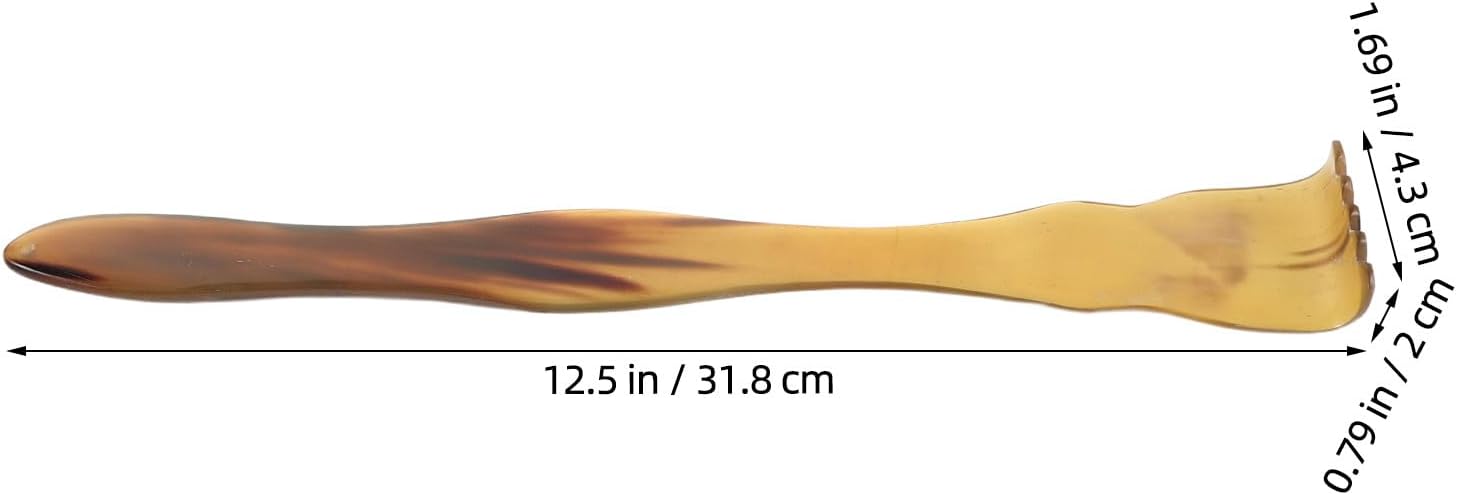 Portable Back Scratcher: Natural Ox Horn Back Scratcher - Itch Scratching Claw Backslap Body Relaxation Massagers for Adults 11.8-12.6" Length