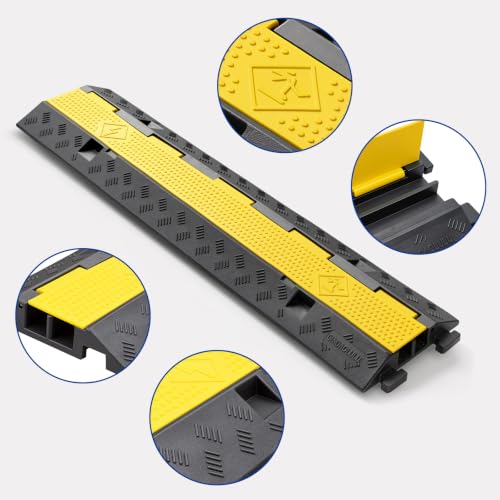 2 Channel 4 Pack Rubber Cable Hose Protector Ramp for Driveway by GINDAOLULU - Used condition - Image 8