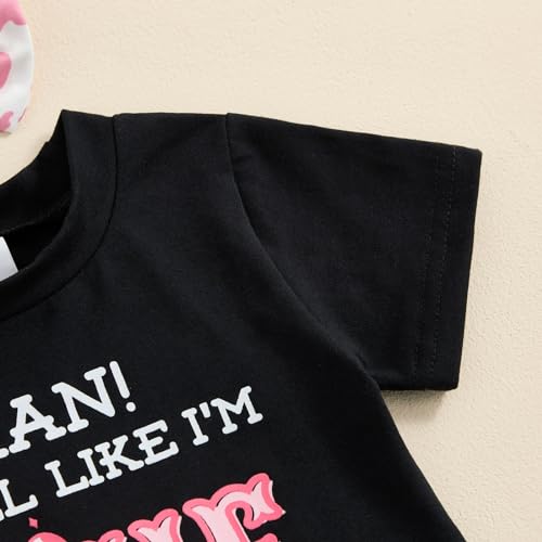 Western Baby Girl Summer Clothes Short Sleeve Tassel T-Shirt Top Bottoms Shorts Infant 1st Birthday Outfit3