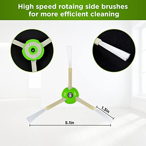 Replacement Parts For Irobot Roomba I7 I7+ I8 I3 I6+ Plus E5 E6 E7+ Robot Vacuum Accessories,4 Sets Roller Brushes,8 Filters,8 Side Brushes,8 Dust Bags（Free Brush + Screwdriver） #TOP2