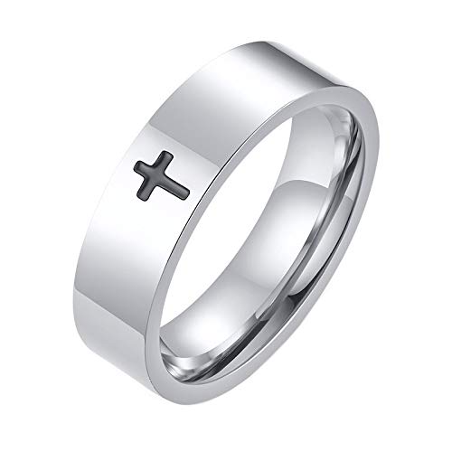 Asma Jewel House Stainless Steel Ring Simple epoxy Cross Ring for Men and Boys