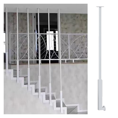 QHZYMX White Iron Balusters for Staircase Interior, Heavy-Duty Modern Spindle