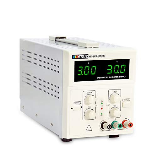 Image of MATRIX Linear Laboratory DC Power Supply 30V 3A, On /Off Buton, MPS-3003D+ | bench power supply reliable portable lab adjustable power supply 100mV 10mA, Low Ripple and Noise with Alligator Leads, OTP