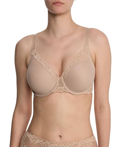 Natori Women Feathers Full Figure Contour Underwire Bra (Cafe, 34DD)