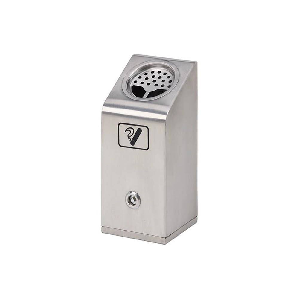 OWOHYG Ashtray Trash Can Lockable Wall Mounted Metal Ashtray, Outdoor Space Saving Cigarette Bin Outdoor Ashtrays For Cigarettes.