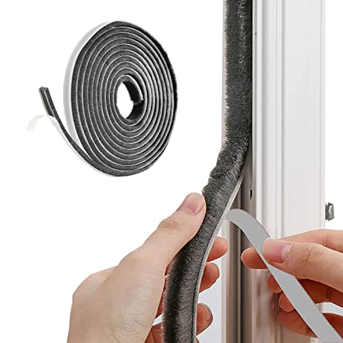 33FT Brush Weather Stripping - Weatherstripping for Sliding Windows/Glass Doors, ...