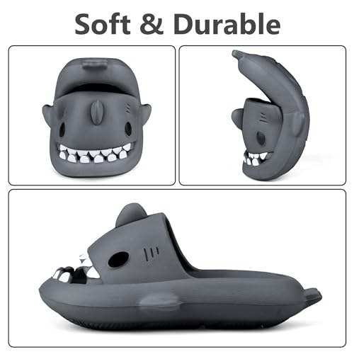 Image of Kids Shark Cloud Slides | Toddler Boys Girls Shower Slippers | Boys Girls Cute Cartoon Fish Flip Flops | Beach Pool Home Sandals | Quick Dry Non-Slip