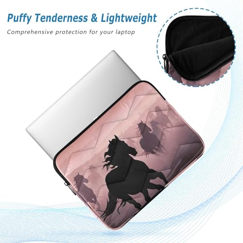 Funda para portátil de 13-14 pulgadas con silueta caballos miniatura 5