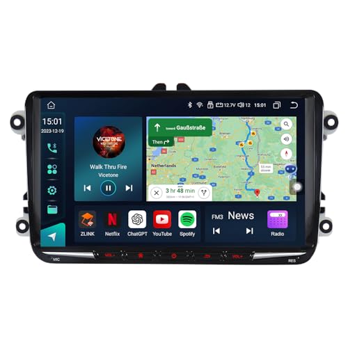 ACAVICA Autoradio 4+64GB per VW Golf 5 6 Plus Multivan T5 Polo Passat B6 Caddy Skoda Seat 9 Pollici Car Stereo GPS Navigation Bluetooth WiFi 4G LTE