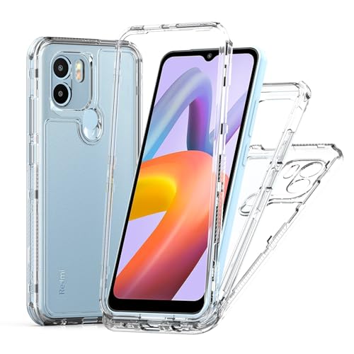linashangmaob Pełna ochrona zawiasów do Xiaomi Redmi A2, krystalicznie przezroczyste etui, odporne na uderzenia etui ochronne, odporne na zarysowania, przezroczyste, smukłe etui ochronne do Xiaomi