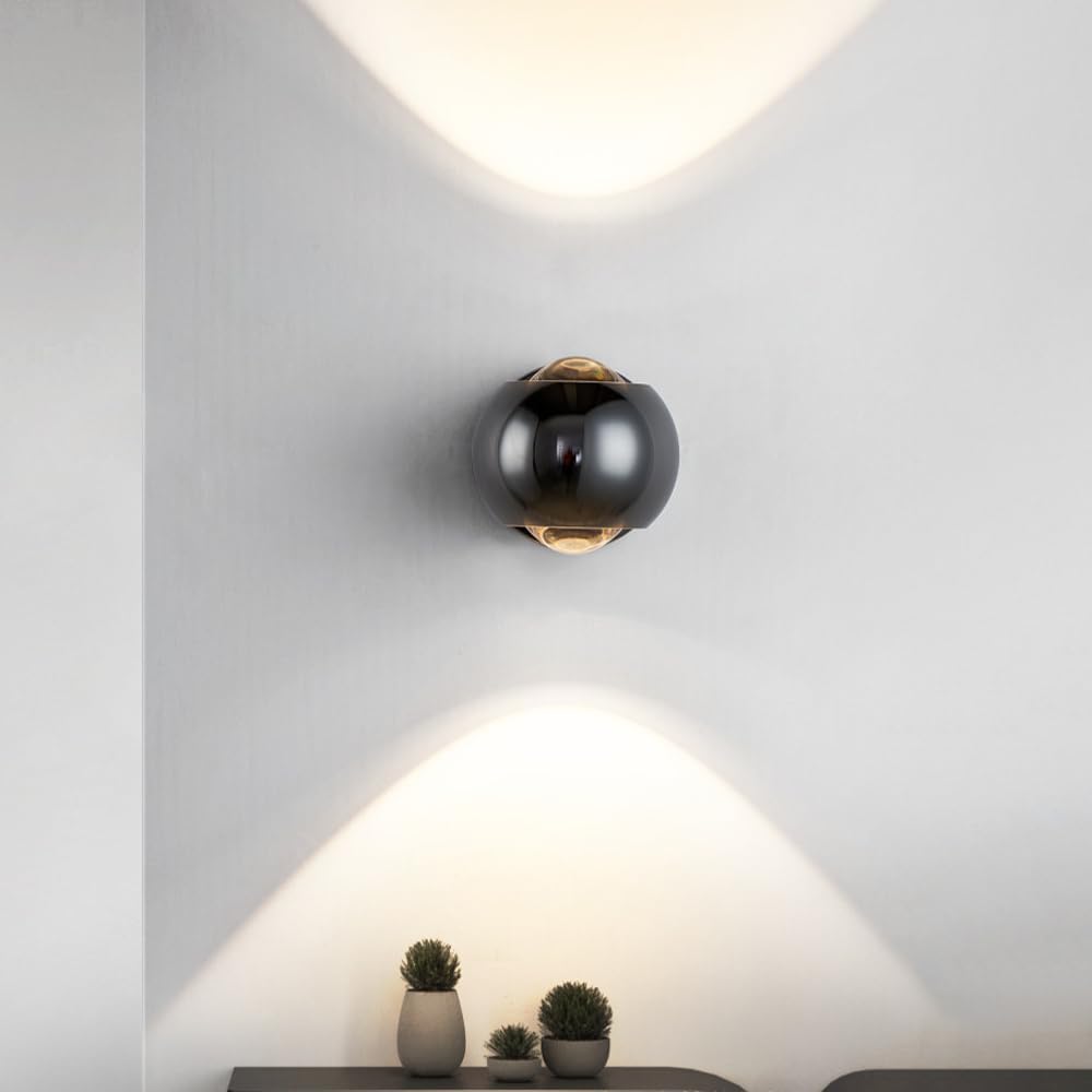 Wall Mount Spotlight Indoor LED Up Down Accent Lighting Lamp, Aluminum Modern Wall Sconce, 9W, 3 Color Temperature Modes (3000K/4000K/6000K), Wall Lihgts for Plants Picture Display
