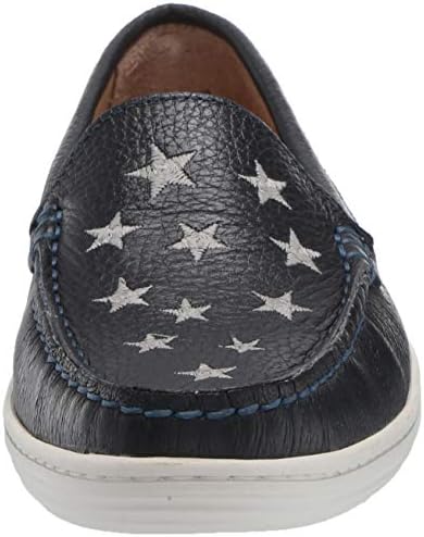 Marc Joseph New York Unisex Leather Driver with Gold Star Detail Loafer, navy grainy, 5.5 M US Little Kid | Image 1