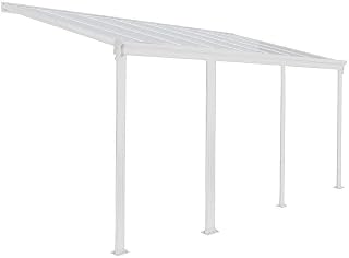 Home Deluxe - Terrassenüberdachung Solis - Weiß - B/T/H: 618 x 303 x 226/278 cm - inkl. Hohlkammerplatten, Montagematererial I Carport Pavillion Pergola