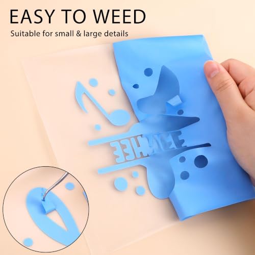 Image of HTVVETUR Iron on Vinyl, Sky Blue, 12 Inch by 60ft Heat Transfer Vinyl | Stretchy T-Shirt HTV Rolls for All Cutter Machine - Easy to Cut & Weed