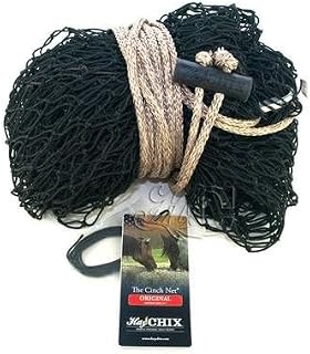 Hay Chix Hay Net for Horses and Livestock | Half Bale Net - SLOW FEED (1 1/4" Holes) Hay Bag Feeder | Made with Marine-Grade UV Treated Nylon | Holds 4-6 Flakes