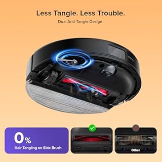 roborock Q10 S5 Robot Vacuum Cleaner with Mop, 10,000 Pa HyperForce Suction, Dual Anti-Tangle Brushes, VibraRise 2.0 & Auto Lifting Mopping System, Smart Obstacle Avoidance, Ideal for Pet Hair, Black