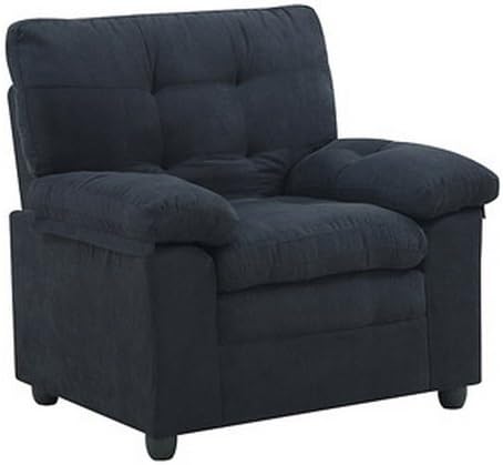 Upholstery Upholstered Microfiber Chair Club Seat with Padded-arm Living Room Soft Home Furniture Bedroom Bed Room Relaxing Comfort Lounger Sofa (Buchannan) (Black)