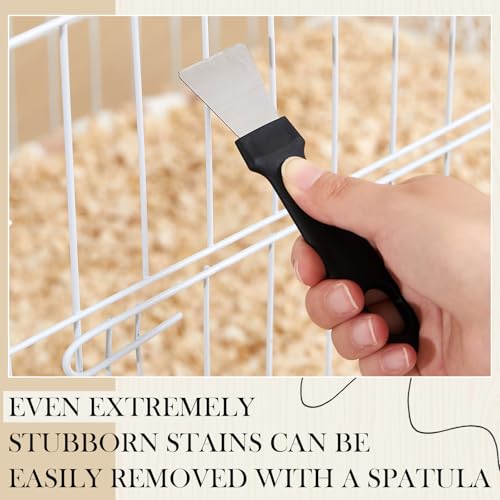 Teenyyou TEENYYOU-BBGS-1534 Bird Cage Cleaner With Two Brush Heads Stainless Steel Bird Droppings Cleaning Scraper Long Handle Tool thumb #1