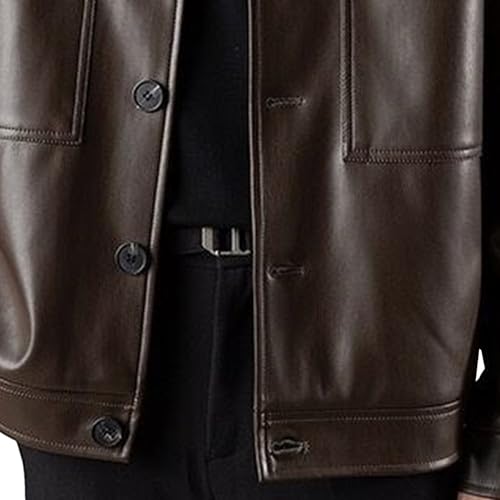 Chaqueta bomber de cuero para hombre miniatura 4
