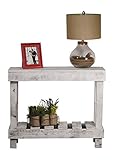 Del Hutson Designs- Rustic Barnwood Sofa Table, USA Handmade Reclaimed Wood (White)