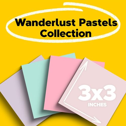 Image of Post-it Recycled Super Sticky Notes, 3 x 3-Inches, Assorted Natures Hues Colors, 24-Pads /Pack