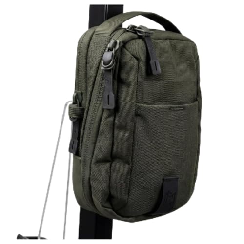 Magnetic Bag Company Magnetic Crossbody Sling Bag for Men & Women | Magnetic Golf Gym & Travel Bag | Crossbody Chest Bag with Phone Pocket Lockable Zippers & Water Resistant Ballistic Nylon (Green)