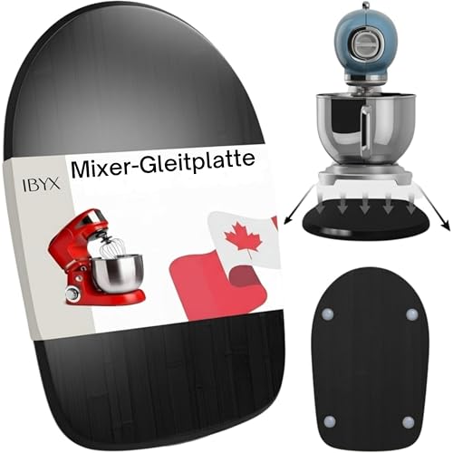 Ibyx Kaffeemaschine Zubehör Gleitbrett aus Bambus – Kaffeevollautomat Unterlage mit Rollen – Barista Zubehör für Mixer Küche & Coffee Grinder – Kratzfest & Stabil (Schwarz, Für 4,3-Liter-Mixer)