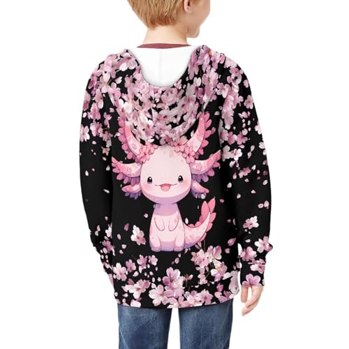 Image of Unisex Zipper Sweatshirt Boys Girls Hooded with 2 Pocket Pullover Hoodies for 6-16Y Kids