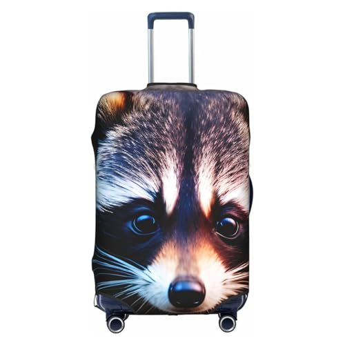 Little Raccoon Face Tsa Approved Luggage Cover For 18-32 Inch Suitcases Scratch-Resistant Stretch Luggage Cover
