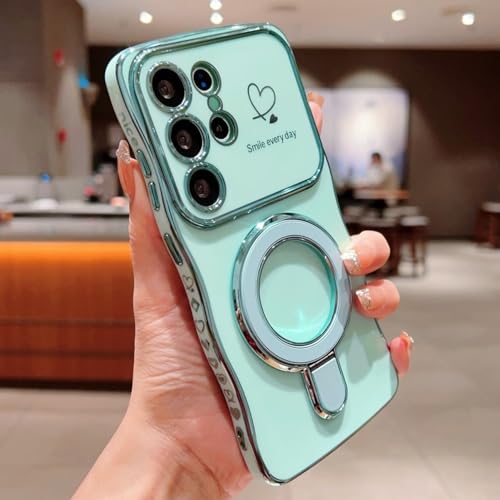 Coque Samsung S22 Ultra silicone vert avec béquille de visionnage
