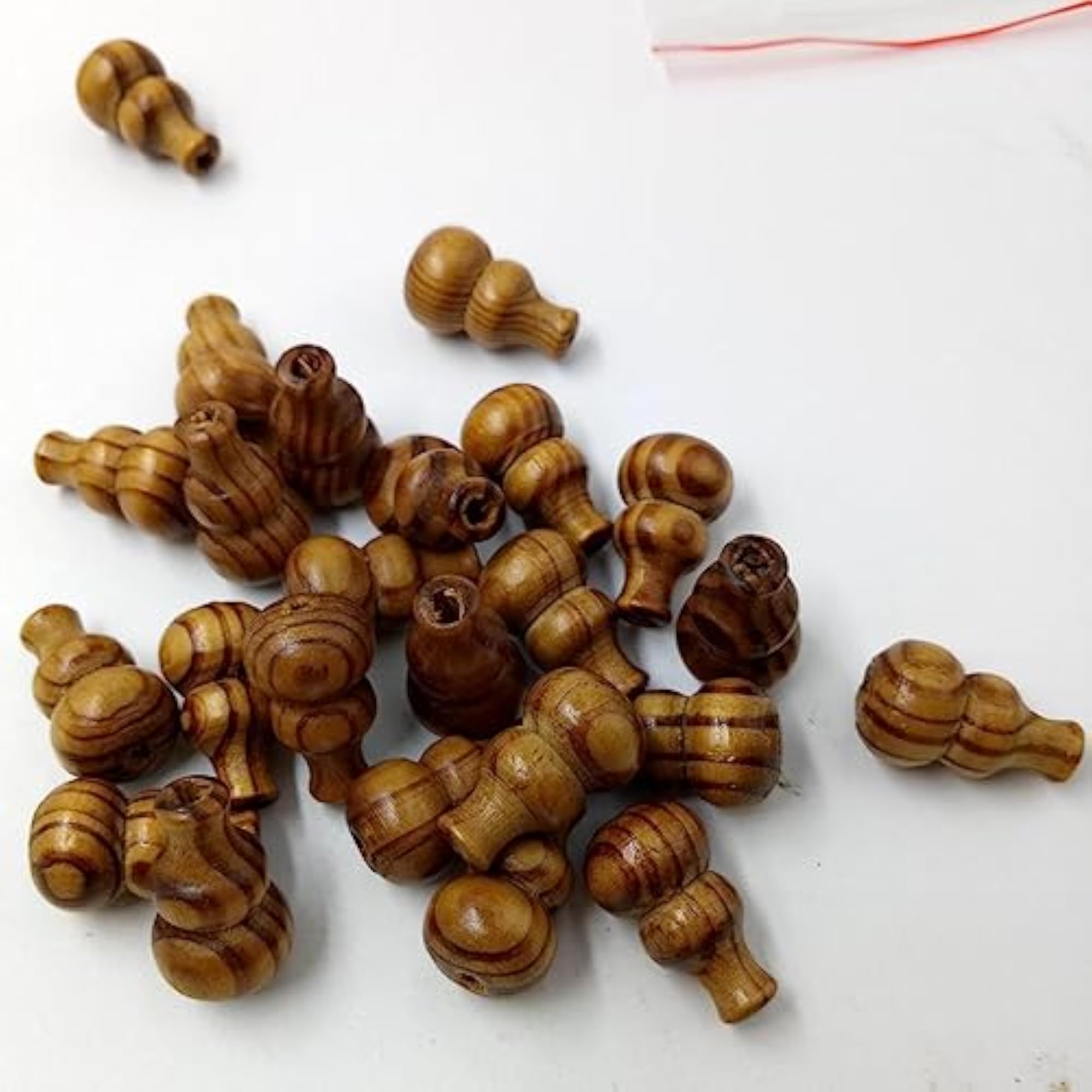 4x25 Pieces Calabash Shape Pine Wooden Beads for Jewelry Making