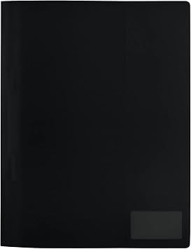 HERMA 19487 File Folder, A4, Transparent, Set of Wipe-Clean and Durable Plastic with Labelling Label, 3 Transparent folders Made of Polypropylene Film, Black